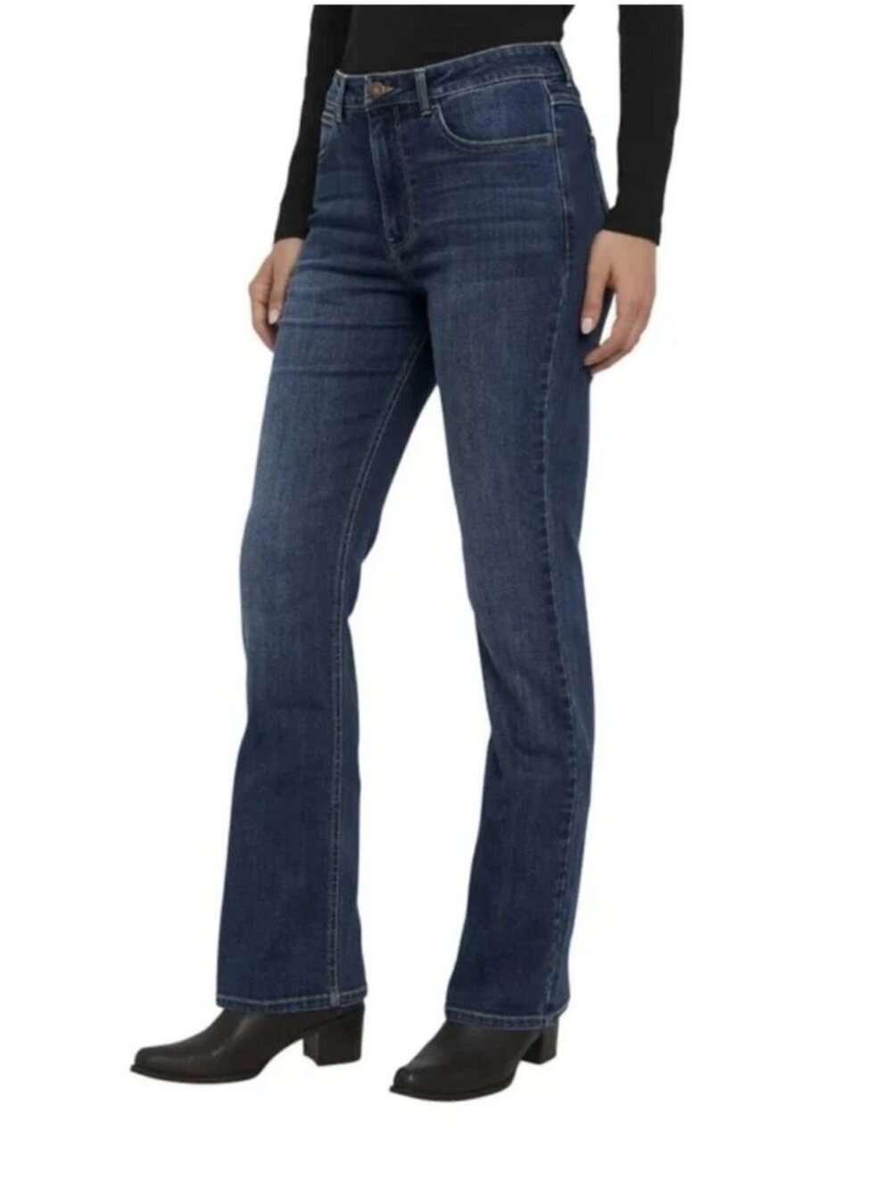 NWT Wrangler Women's 6/28 High-Rise Bootcut Jeans Dark Blue G2235 - Picture 2 of 15